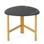 Coffee table, Oval triangular shape, Black/gold, 60 × 59 × 50 cm