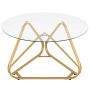 Coffee table, glass, Gold, Ø 80 × 45.5 cm