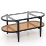 Coffee table, with 2 shelves, brown/black, 101.6 × 55.88 × 46.99 cm