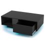 Coffee table, with LED lighting, drawer and shelf, 95 × 55 × 31 cm