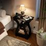 Coffee table set, 2 pcs., 3-tier, black, 50 × 60.5 × 30 cm