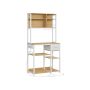 Kitchen shelf 40x80x180.4cm., white/light brown