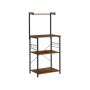 Industrial design kitchen shelf with hooks