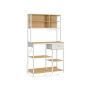 Kitchen shelf 40x110x180.4cm., white/light brown