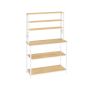 Kitchen shelf 40x100x167cm., white/light brown