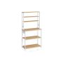 Kitchen shelf 40x80x167cm., white/light brown
