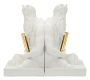 Poseidon Bookend Set, 2-Piece, White and Gold, 25.5 × 22.3 × 15 cm