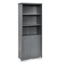 Bookshelf, 3 open shelves and lower cabinet, 75 × 182 × 36 cm