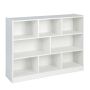 Bookshelf, 8 open cubes, White, 122 × 32 × 93 cm