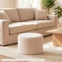 Footstool, round, Sand, 45 × 35 cm