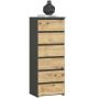 Комод AKORD CL6, 6 ящиков, серо-коричневый, 40 × 109 × 35 см