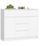 Комод AKORD K017, 2 дверцы, 6 ящиков, Белый, 120 × 99 × 40 см