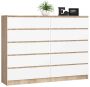 Lipasto AKORD K160, 10 laatikkoa, valkoinen ja ruskea, 160 × 121 × 40 cm