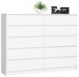 Комод AKORD K160, 10 ящиков, Белый, 160 × 121 × 40 см