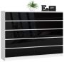 Комод AKORD K160 CLP, 10 ящиков, белый/чёрный, 160 × 121 × 40 см