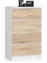 Комод AkordV2 K60, 4 ящика, белый/коричневый, 60 × 99 × 40 см
