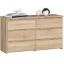 Комод CL100, 6 ящиков, дубовый, 100 × 57 × 35 см