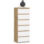 Комод CL6/40, 6 ящиков, бело-коричневый, 40 × 109 × 35 см