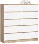 Chest of drawers NORE K120, oak/white