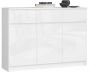 Chest of drawers K140 with 3 drawers, white /, white Glossy