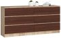 Chest of drawers NORE K160 with 6 drawers, oak/dark brown