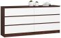 Chest of drawers NORE K160 with 6 drawers, dark brown/white