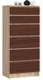 Chest of drawers NORE K60 with 6 drawers, oak/dark brown