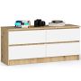Комод K120, 4 ящика, белый/коричневый, 120 × 55 × 40 см