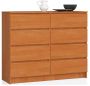 Chest of drawers NORE K120 with 8 drawers, brown
