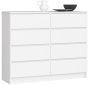 Chest of drawers NORE K120 with 8 drawers, white