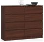 Chest of drawers NORE K120 with 8 drawers, brown