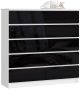 Комод K120 CLP, 10 ящиков, белый/черный, 120 × 121 × 40 см