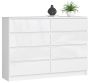 Комод K140, 8 ящиков, белый, 138 × 99 × 40 см