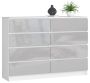 Chest of drawers NORE K140 with 8 drawers, white/light gray