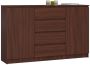 Chest of drawers NORE K160 with 4 drawers, dark brown
