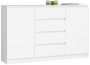 Комод K160 CLP, 2 дверцы и 4 ящика, Белый, 160 × 99 × 40 см