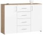 Chest of drawers NORE K45, oak/white