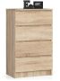 Комод K60, 4 ящика, дубовый, 60 × 99 × 40 см
