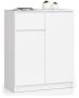 Комод K80, 1 ящик и 2 дверцы, белый, 80 × 99 × 40 см