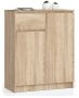 Комод K80, 2 дверцы и 1 ящик, Коричневый, 80 × 99 × 40 см