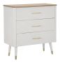 Matera chest of drawers, 3 drawers, white/brown, 78 × 80 × 37 cm