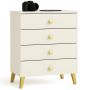 Lipasto MOBI K-04, 4 laatikkoa, beige/kultainen, 60 × 73 × 37 cm