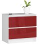 Chest of drawers NORE K60 with 2 drawers, red