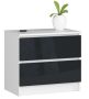 Chest of drawers NORE K60 with 2 drawers, glossy white/gray