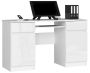 Компьютерный стол AKORD Furniture Factory A5, 2 ящика и 2 дверцы, белый, 135 × 77 × 50 см