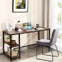 Computer desk, 2 open shelves, Brown