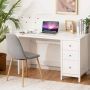Computer desk, 3 drawers, Black/white, 120 × 75 × 50 cm