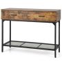 Console, 2 drawers, Brown, 100.33 × 76.2 × 35.56 cm