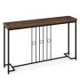 Console table, H-shaped base, 55 × 12 × 32 in.
