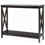 Console table, 2 shelves, Brown, 100.3 × 30.5 × 80 cm